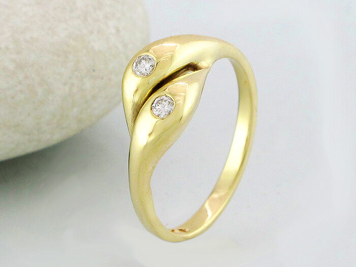 Ring Diamantring 585/14K Gelbgold Diamanten Brillanten Größe 54