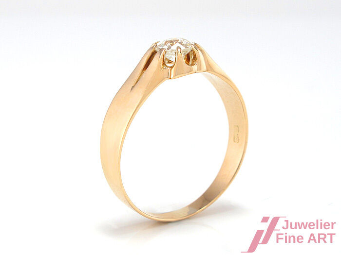 Solitärring mit Diamant ca. 0,43 ct - 585/14K Roségold - 2,8 g - Gr.60