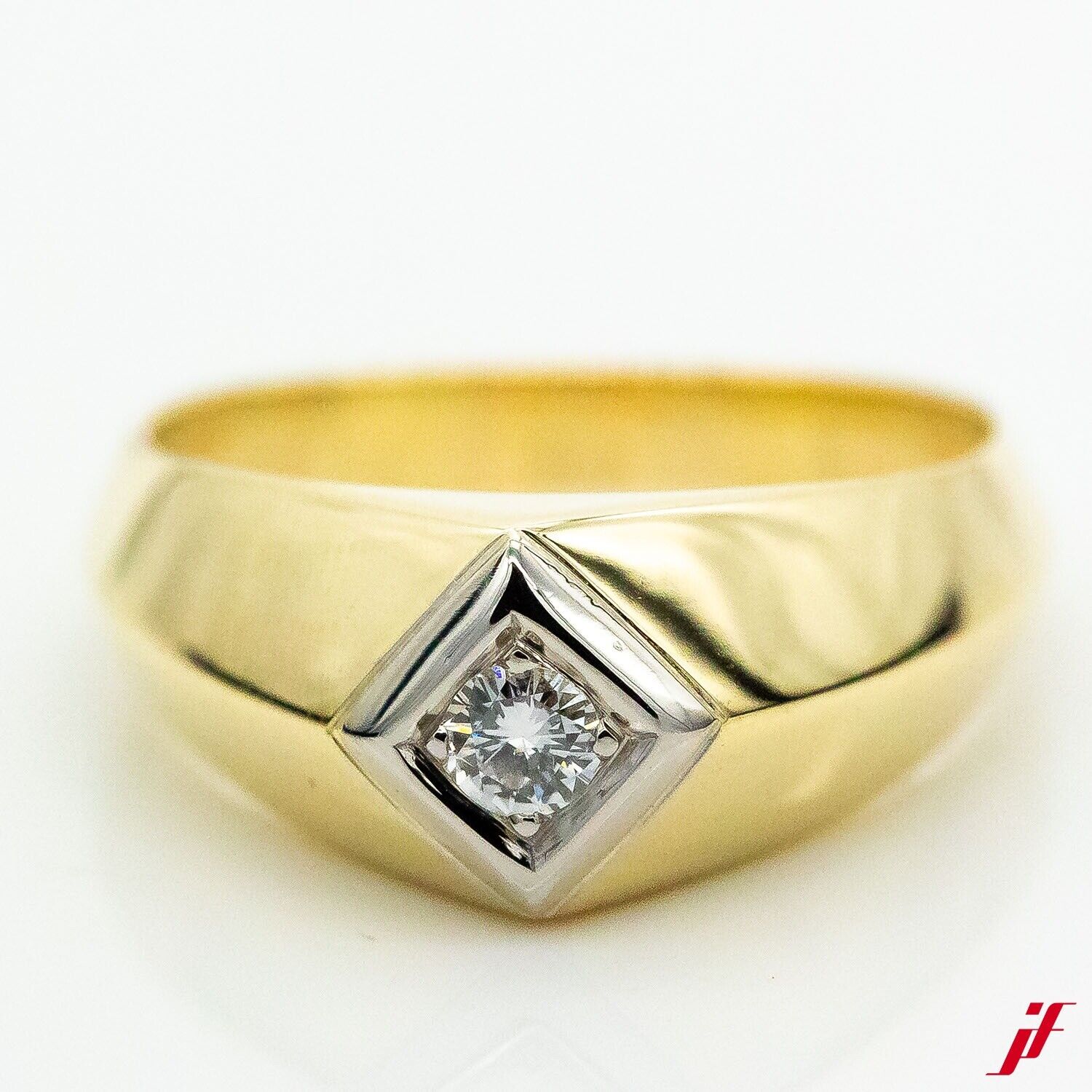 Ring 585/14K Gelbgold Weißgold Diamant Brillant 0,17ct Gr.61 W/SI - Wert 2.200€