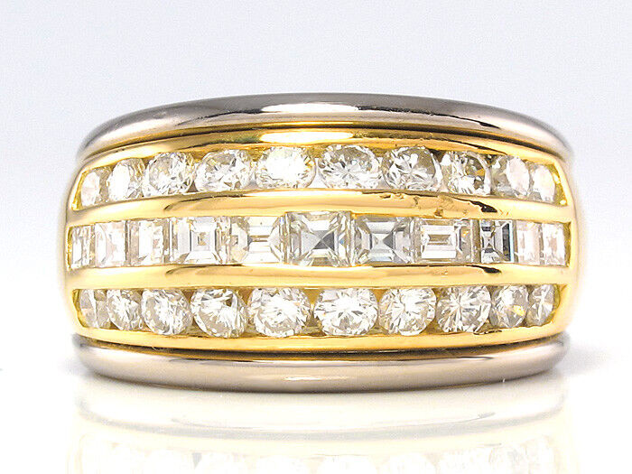 RING mit 31 Diamanten ca. 1,50 ct - 750/18K Gelbgold/Weißgold - 8,5 g Gr. 50,5