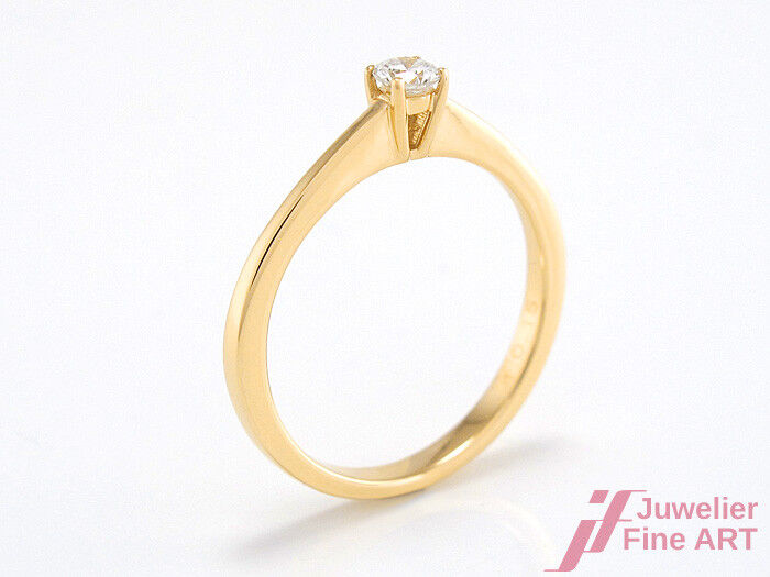 Ring Solitär Verlobung Antrag Größe 54  750/18K Gelbgold Diamant Brillant Neu