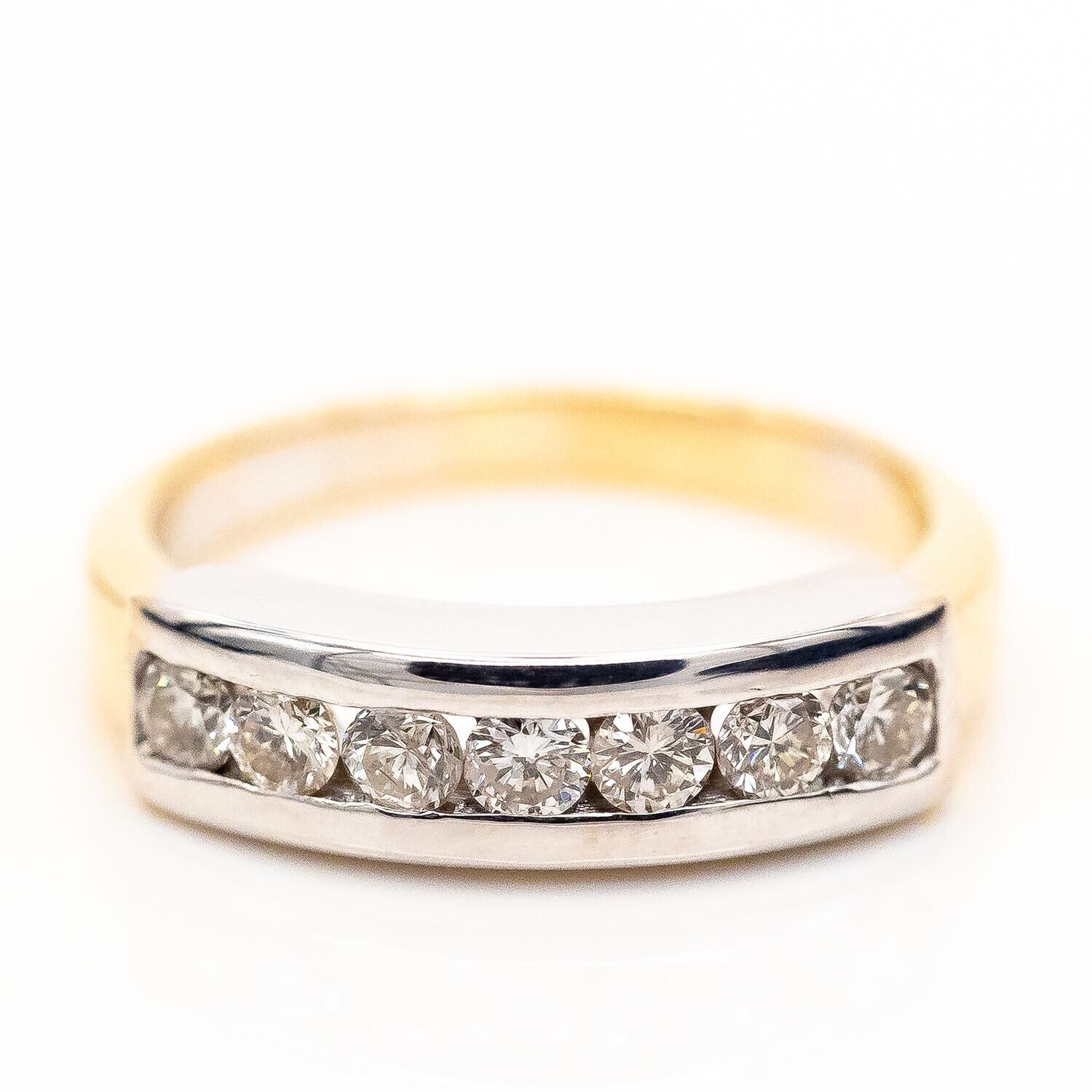 Ring 585/14K Gelbgold Weißgold Diamanten ca. 0,5ct H/P1 Gr.56 - Wert 2.400€