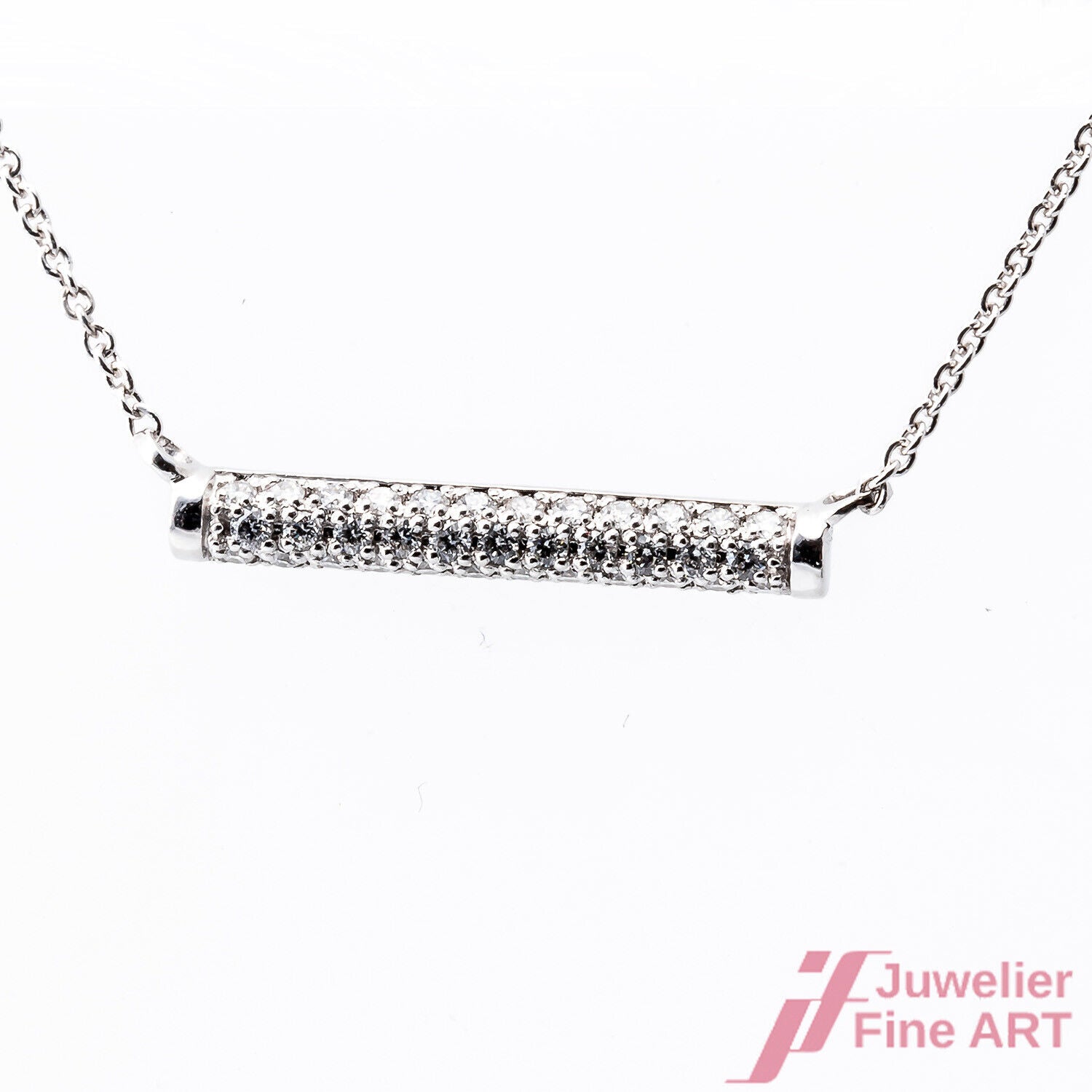 Collier 45 cm Länge Weißgold Diamanten Brillanten Neu