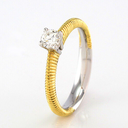 SOLITÄRRING mit 1 Diamant 0,25 ct W-SI in 750/18K Gold - 3,7 g - UVP=2.900,- €