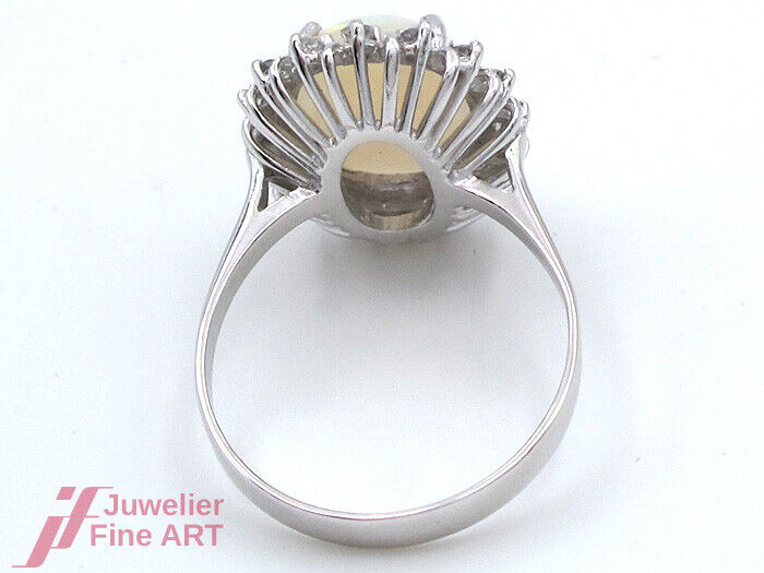 Ring Vollopal 14K/585 Weißgold + 16 Brillanten ca 0,3 ct W/SI - 4,3 g - gr. 58