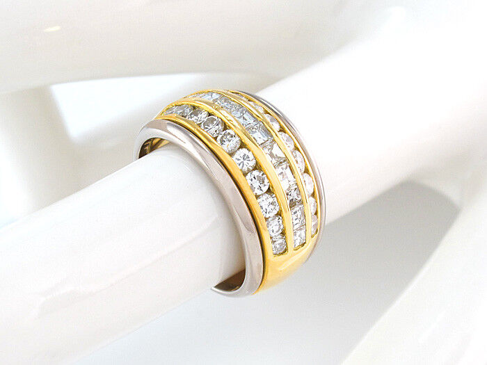 RING mit 31 Diamanten ca. 1,50 ct - 750/18K Gelbgold/Weißgold - 8,5 g Gr. 50,5