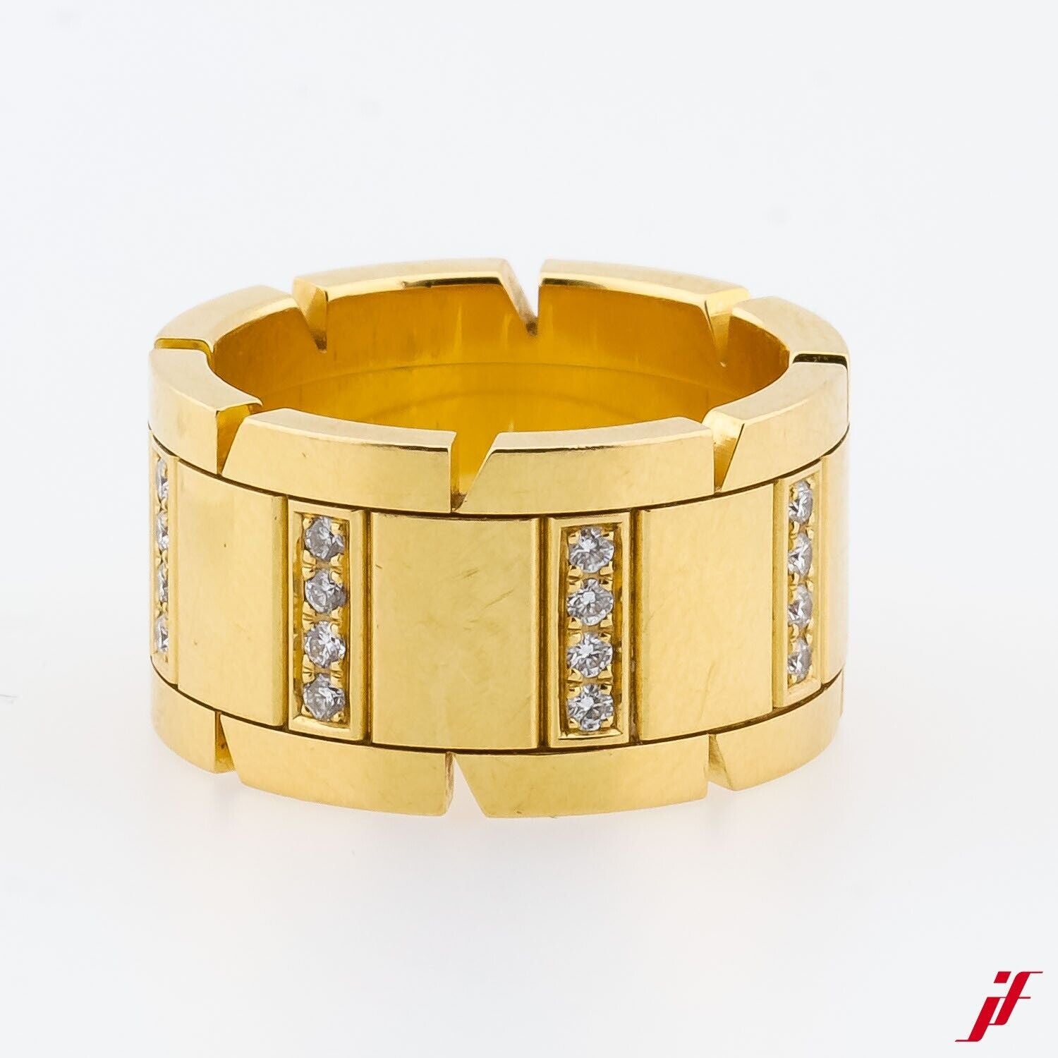 Cartier Tank Francaise Ring 18K Gelbgold 0,32ct Diamanten Größe 51