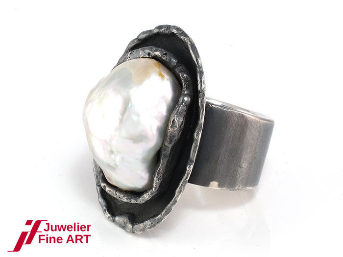 Designer Ring - Gabriele Uphaus - 925er-Sterlingsilber - Südseeperle - 51,9g