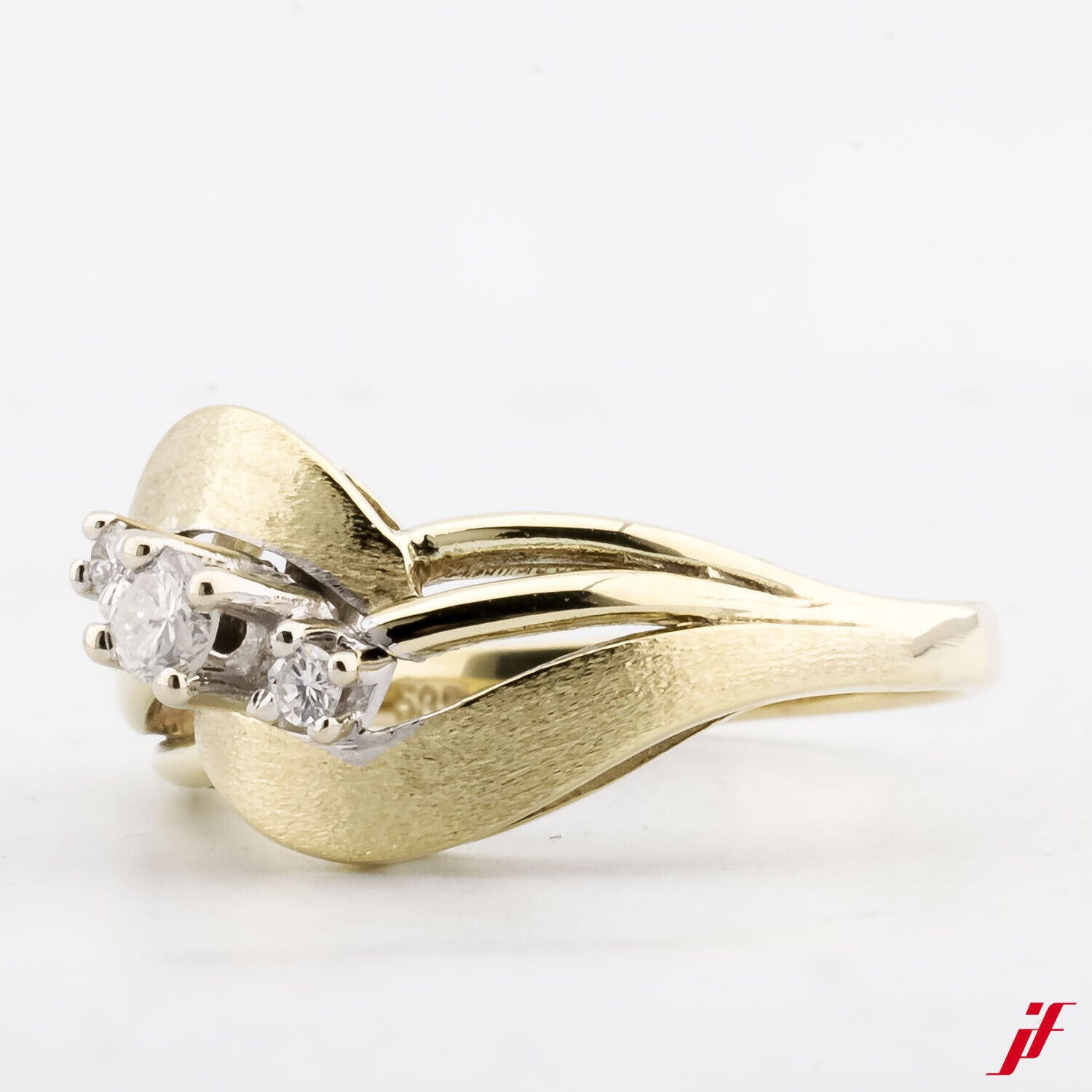 Klassischer Ring 14K Gold 3 Brillanten zus. 0,15 ct G/si1-p1  Wert=650,- € *  52