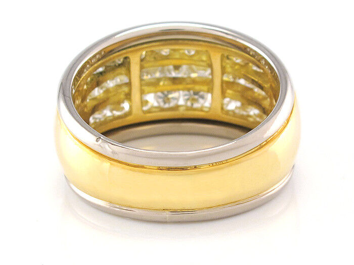 RING mit 31 Diamanten ca. 1,50 ct - 750/18K Gelbgold/Weißgold - 8,5 g Gr. 50,5