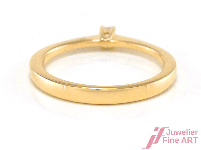 Ring Solitär Verlobung Antrag Größe 54  750/18K Gelbgold Diamant Brillant Neu