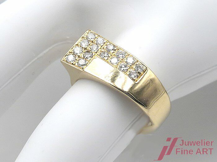 Ring 18K/750 Gelbgold - 16 Brillanten zus. ca. 0,50 ct TW/SI - 7,2 g - Gr. 50