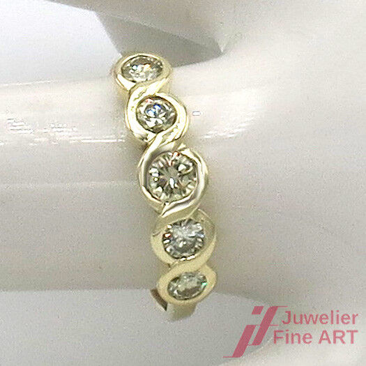 Ring 14K/585 GG/WG - 5 Brillanten fancy yellow 0,6 ct VSI - 3,18 g - Gr. 57 TOP