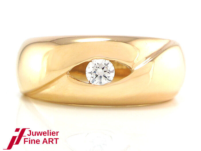 Solitärring 585/14K Gelbgold - Brillant ca. 0,18 ct TW-SI - 5,8 g - Gr. 52,5