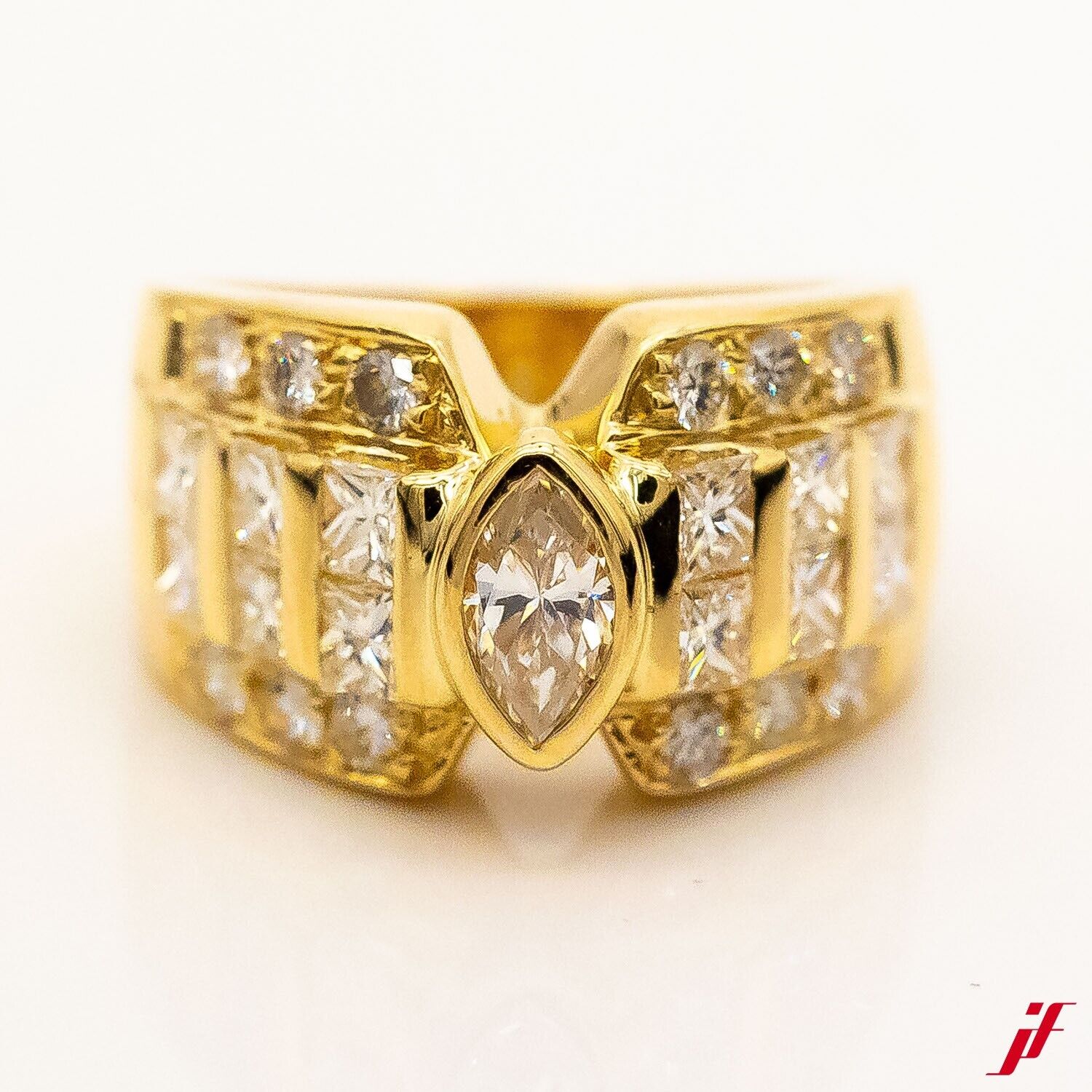 Ring 750/18K Gelbgold Diamanten 2,5ct TW/VS Gr.51 - Wert 8.000