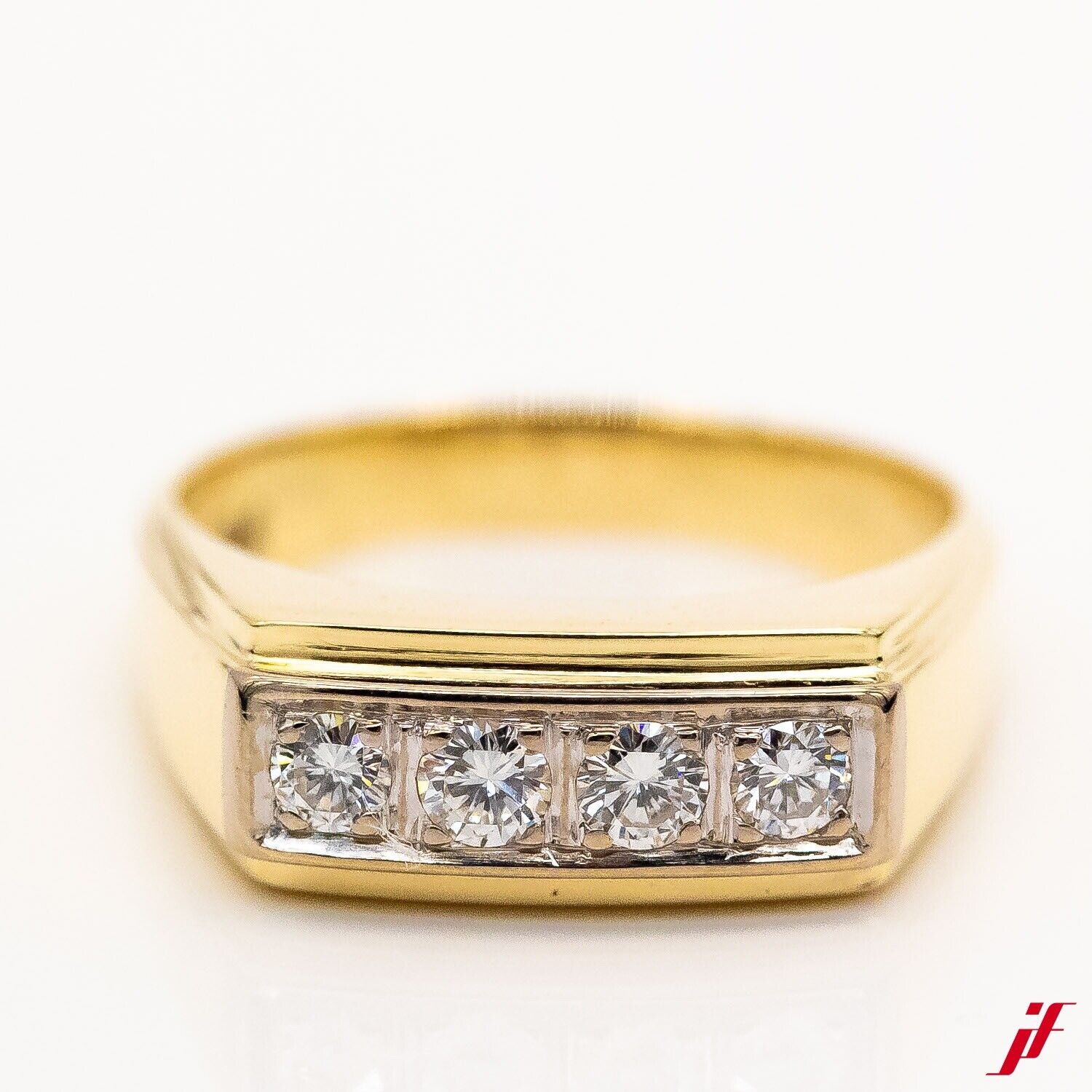 Ring 585/14K Gelbgold 4 Diamanten Brillanten ca. 0,40ct Gr.62 - Wert 2.500€