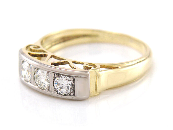 RING mit 3 Diamanten ca. 0,60 ct TW-VSI - 14K/585 Gold - Größe 54 - 2,9 g