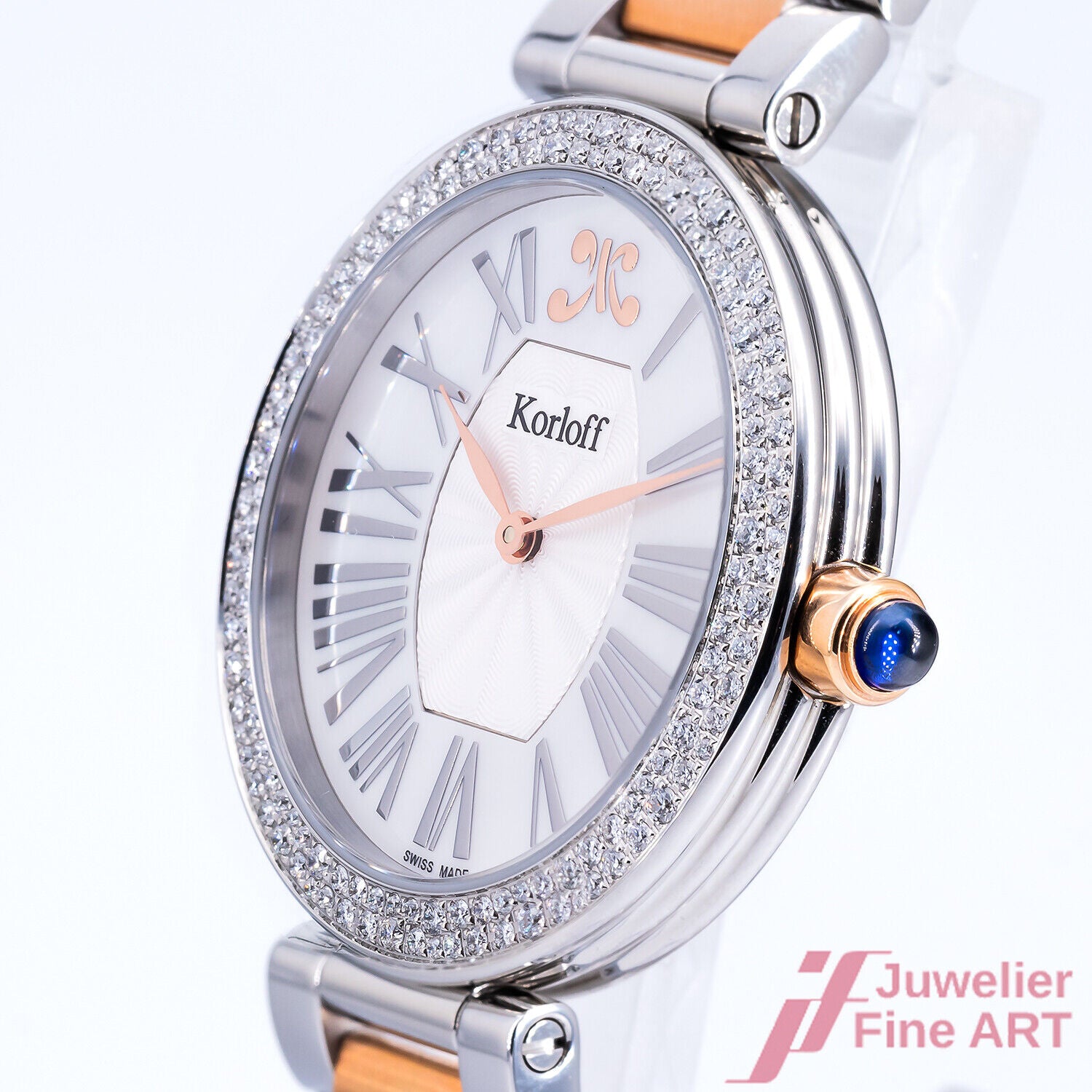 Uhr Korloff Paris Gossip Quarz Ref. CDRW2DBIC Edelstahl Diamanten 32 mm