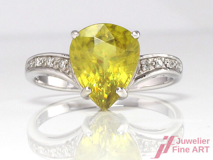 RING - 6 Diamanten ca. 0,06 ct & Andalusit - 9K/375 Weißgold - 2,7 g - Gr. 54,5g