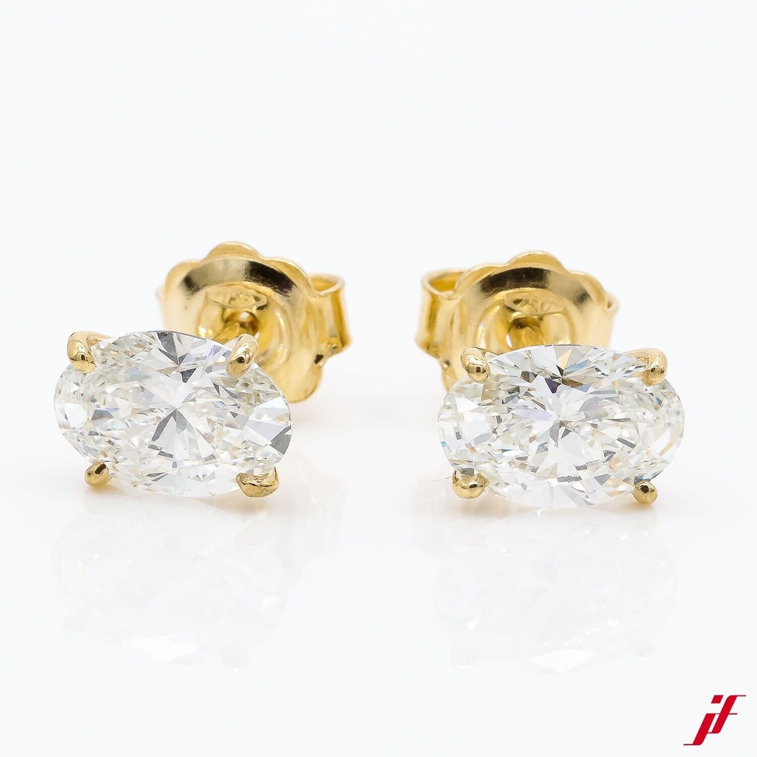 Solitär Ohrstecker 750/18K Gelbgold 2 Brillanten 1,46ct;1,39ct CVD-Wert 10.000€