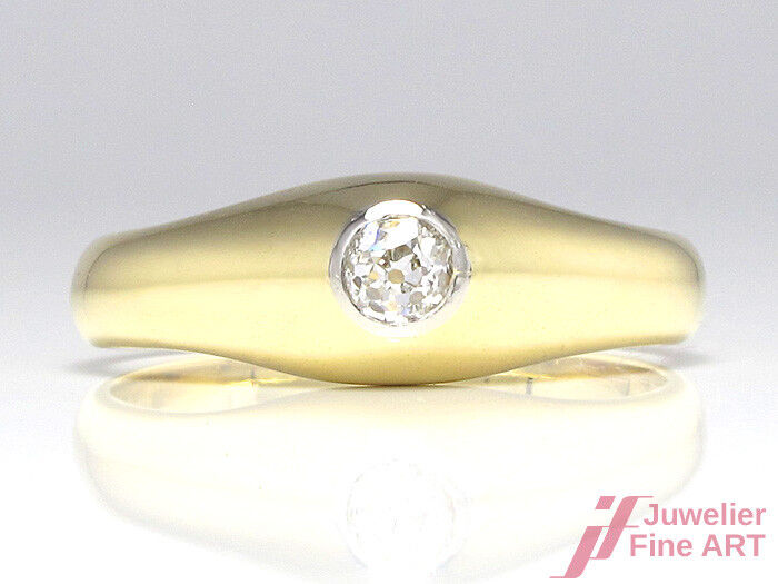 SOLITÄRRING in 14K/585 Gelbgold mit 1 Brillant 0,15 ct W-P1 - 4,4 g -Gr. 55