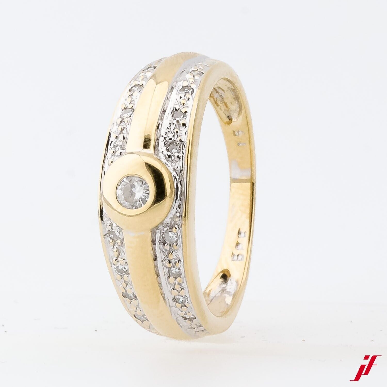 Ring 585/14K Gelbgold Weißgold Diamanten Brillanten 0,26ct - Wert 1700€