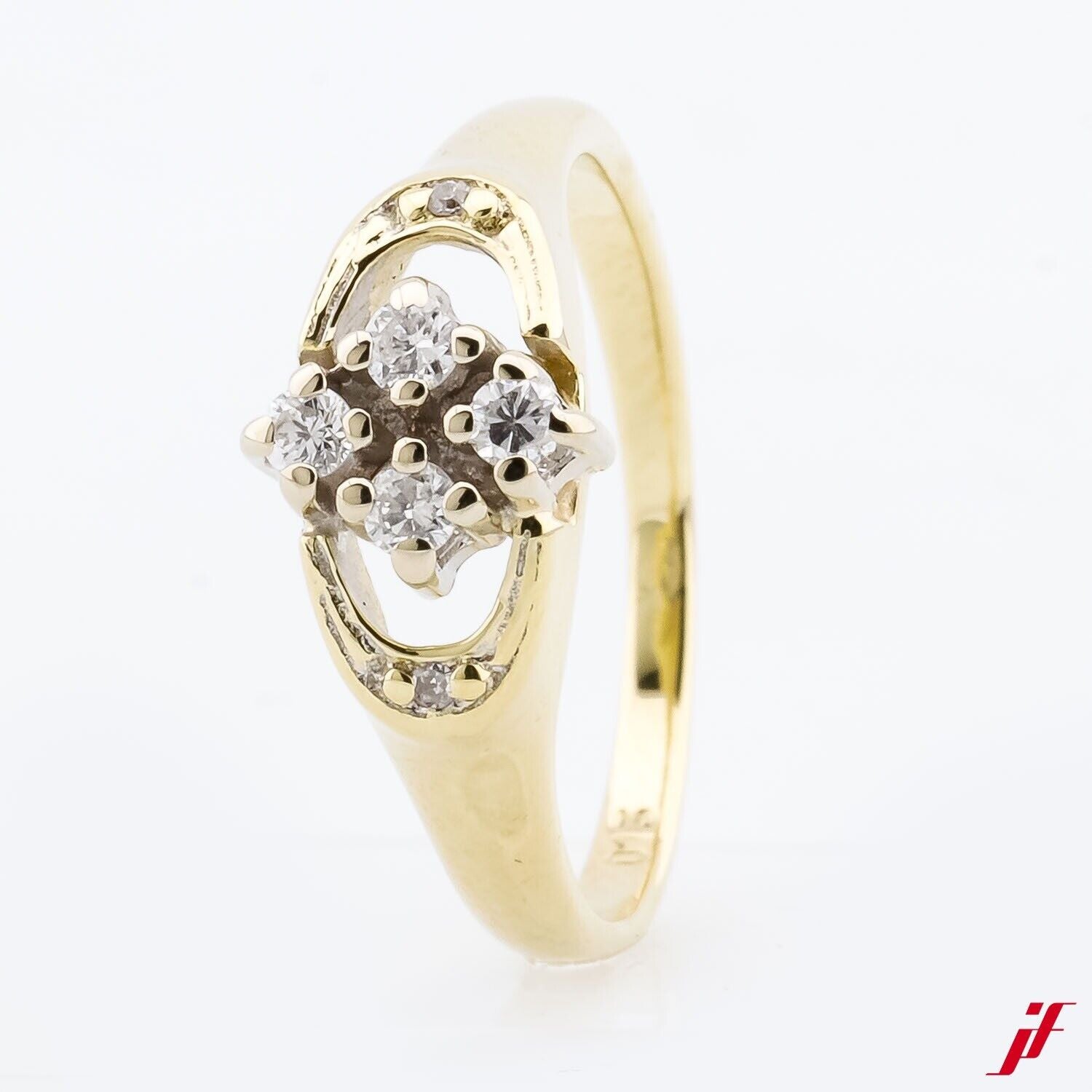 Klassischer Damenring 585/14K Gelbgold Diamanten Brillanten - Wert 600€