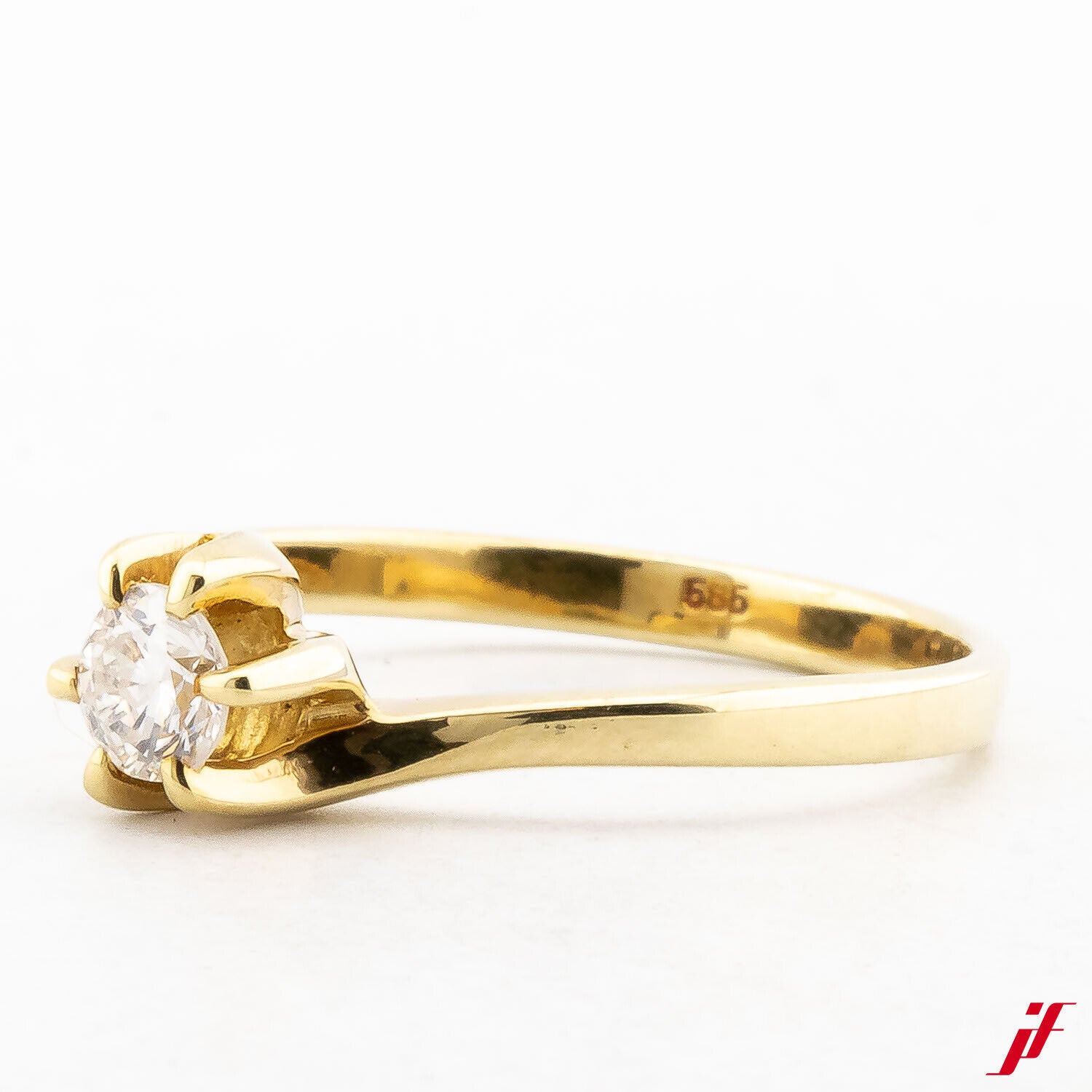 Solitärring 585/14K Gelbgold Diamant Brillant 0,35 ct Größe 57