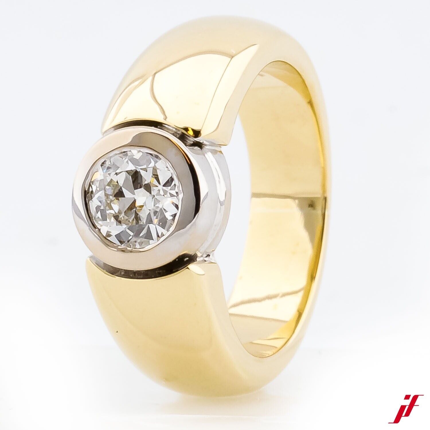 Solitärring 750/18K Gelbgold Weißgold 1 Diamant Brillant 0,50ct - Wert 6.000€