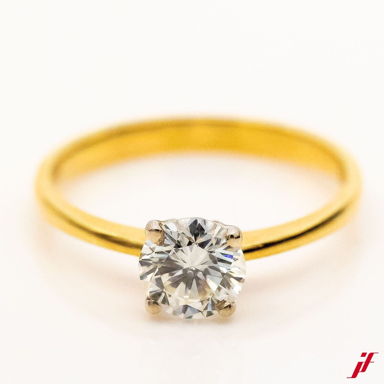 Ring Solitär 18K 750 Gelbgold Diamant 1,00 ct H, SI Gr.58 - Wert 5.900 €