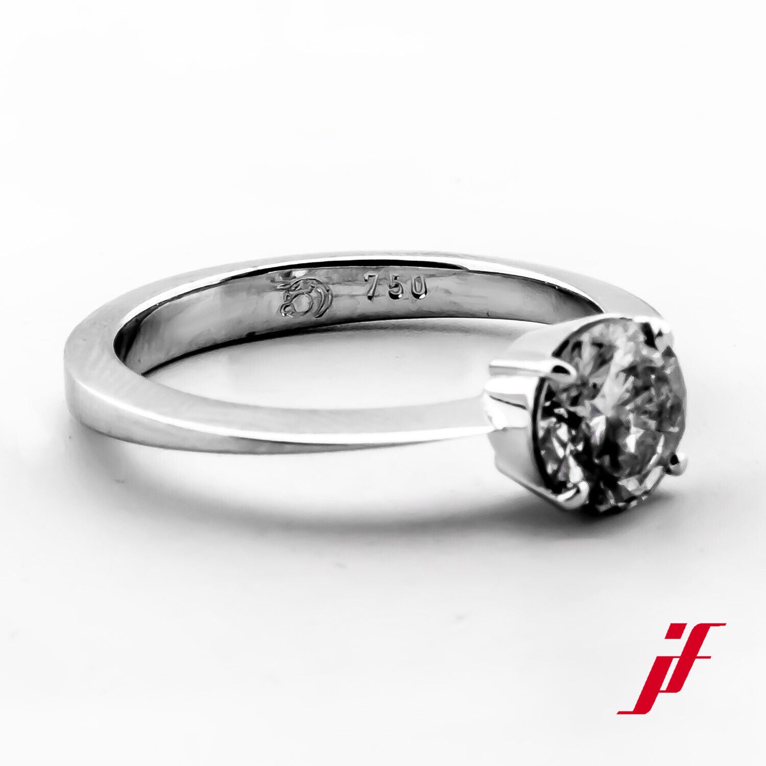 Atelier Hermsen Solitärring 750/18K Weißgold Diamant Brillant Größe 53 Box