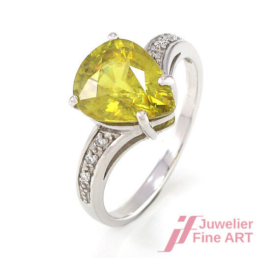 RING - 6 Diamanten ca. 0,06 ct & Andalusit - 9K/375 Weißgold - 2,7 g - Gr. 54,5g