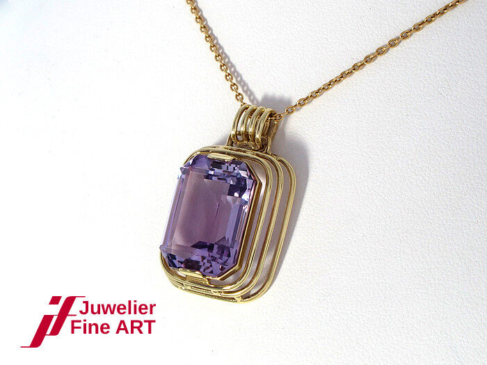 Anhänger mit 1 Amethyst 13,0 x 18,3 mm - 8K/333 Gelbgold - 6,6 g