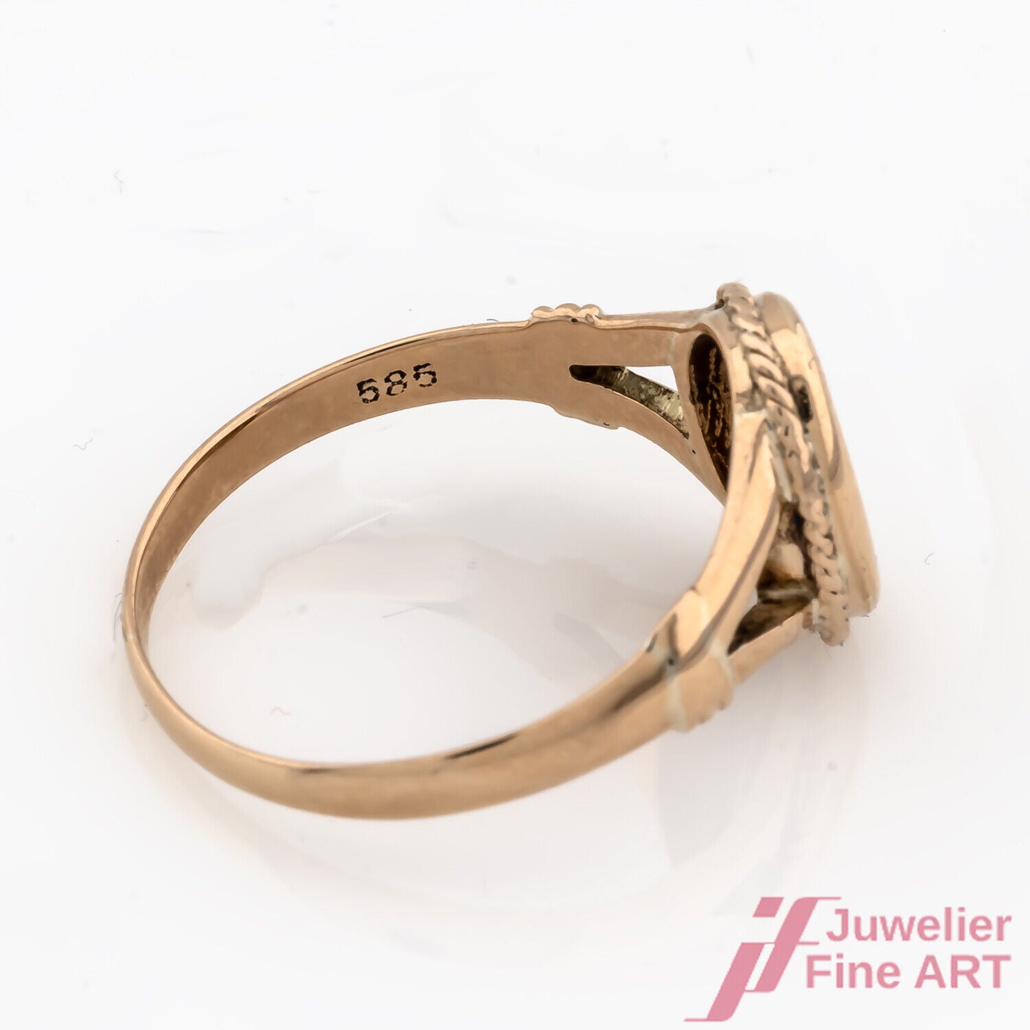 Ring ohne Besatz 585/14K Roségold mit Monogramm Größe 54