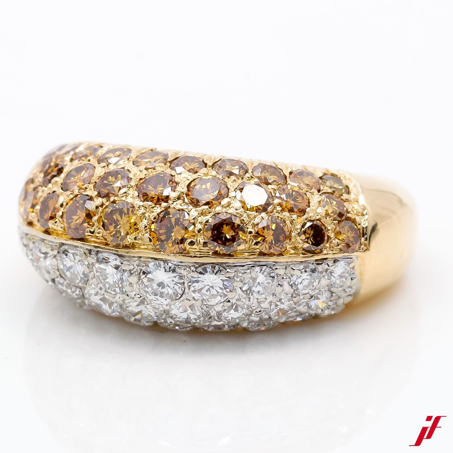 Ring 750/18K Gelbgold 28 yellow Diamanten 28 white Diamanten ca. 1,0ct