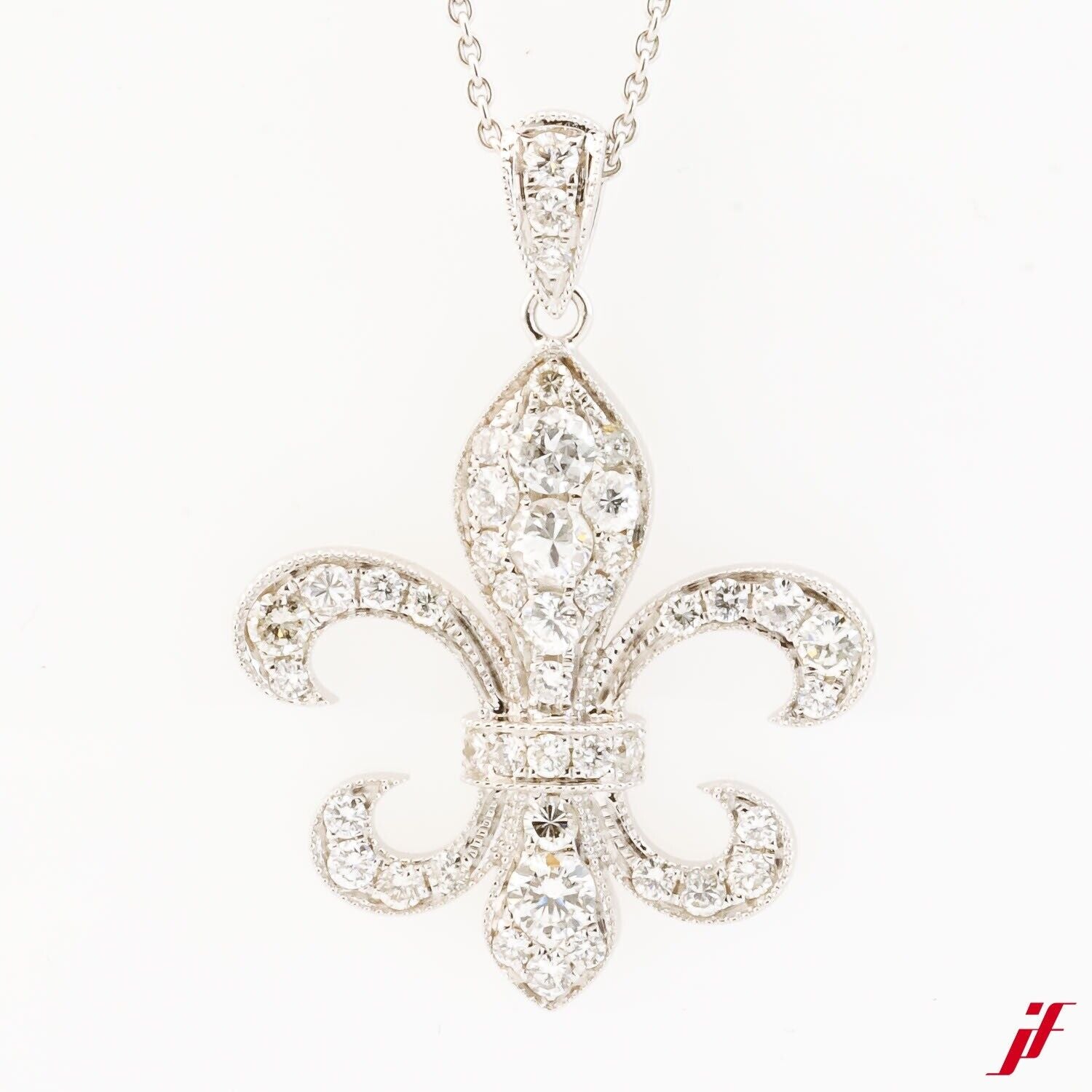 Anhänger Fleur de Lis 18K Weißgold - Wert 4.800€