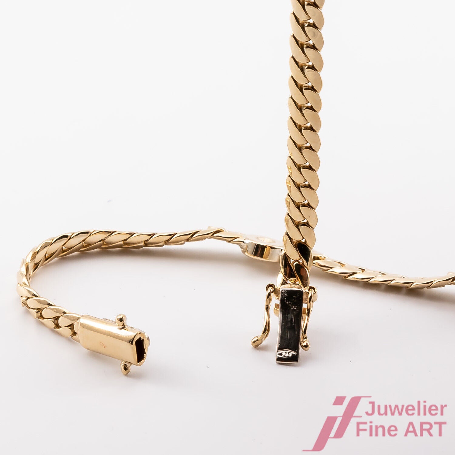 Collier -18K GG/WG - 12 Brillanten zus. ca. 0,50 ct TW/vvs - 39,5 g - 48,0 cm