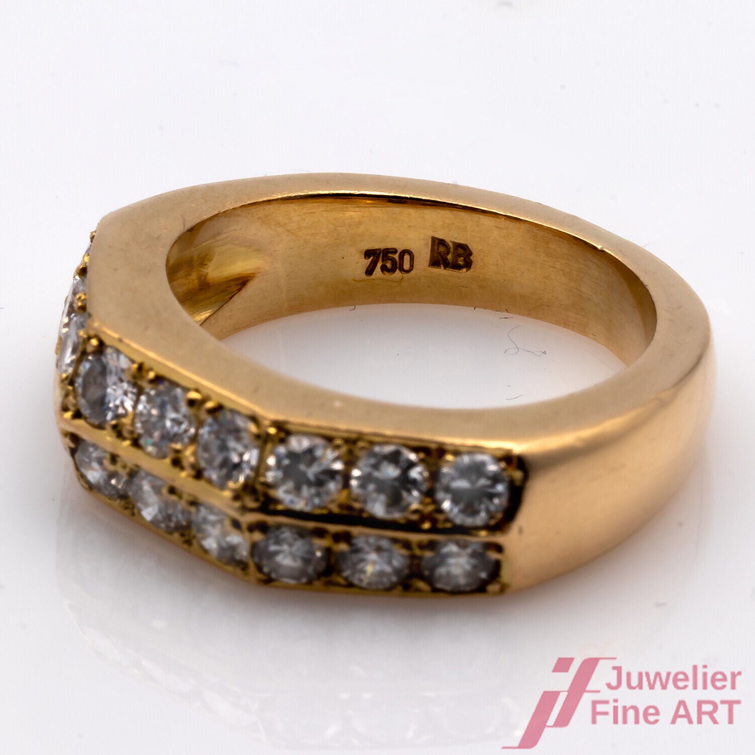 Ring Modern 750/18K Gelbgold Diamanten Brillanten Größe 51 10,3 g