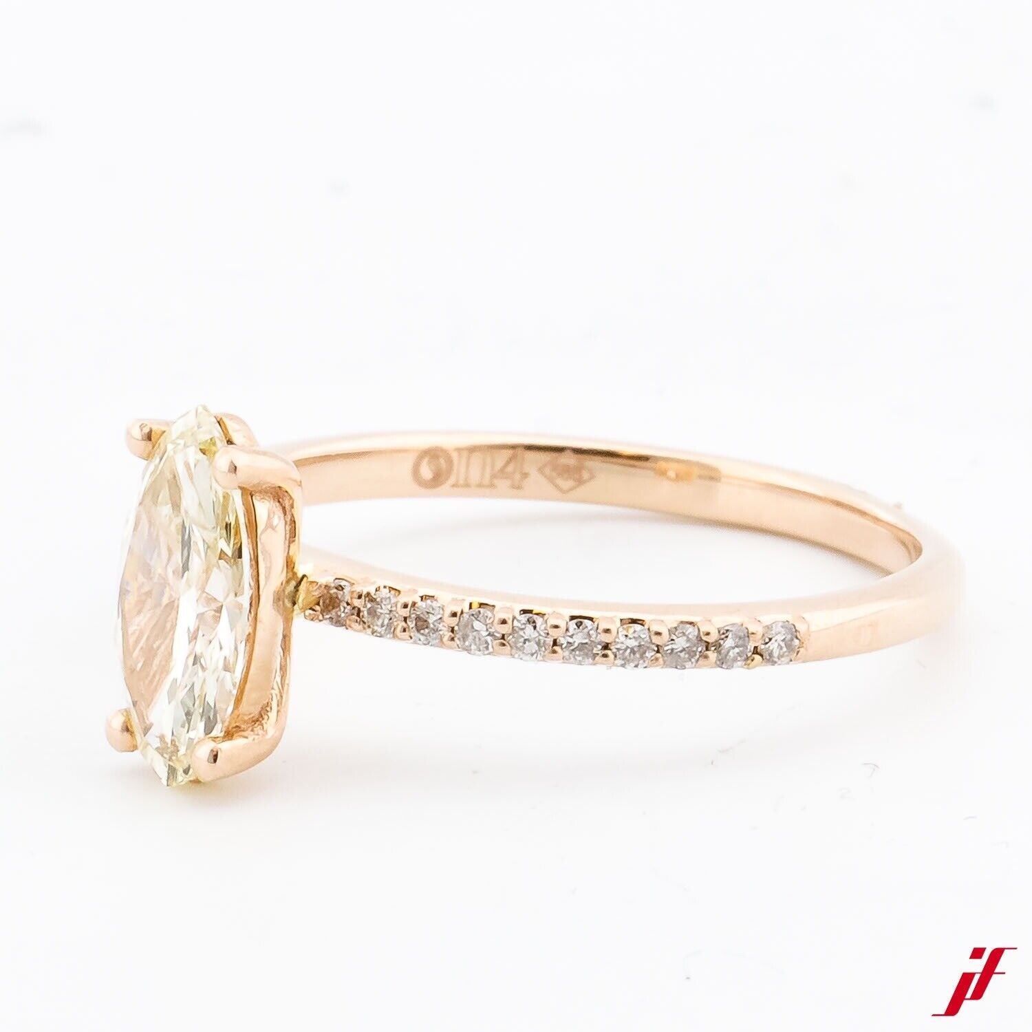 Ring 14K/585 Rosegold Navette ca. 1,00ct - Wert 7000€