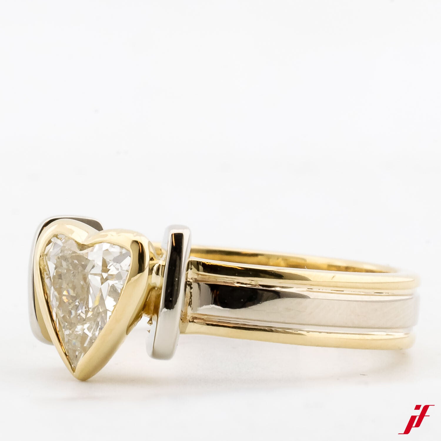 Ring Solitär 18K Gold 1 Diamant Herzschliff ca. 1,00 ct J/si2 53 Wert 3.600,- *