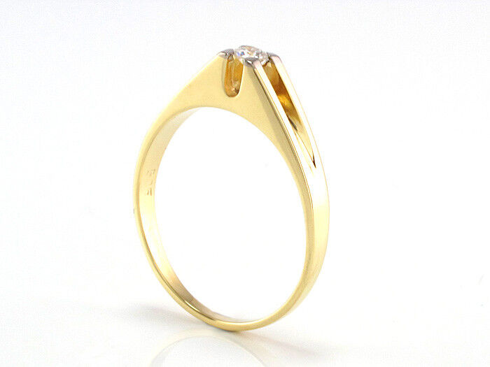 Solitärring mit Brillant ca. 0,10 ct in 585/14K Gelbgold - 3,3 g - Gr. 59