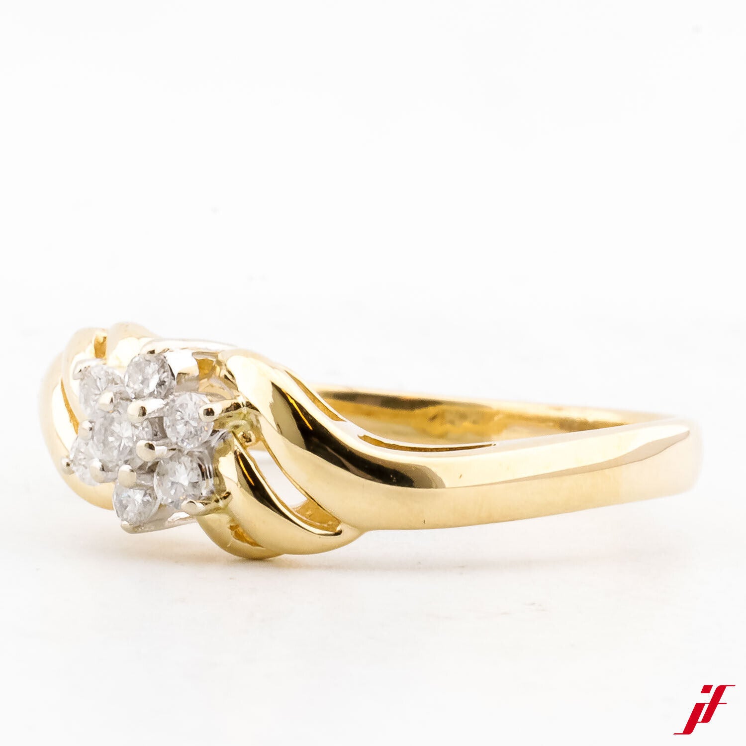 Ring 585/14K Gelbgold 7 Diamanten Brillanten 0,15 ct Weite 55  Wert = 1.200,- €