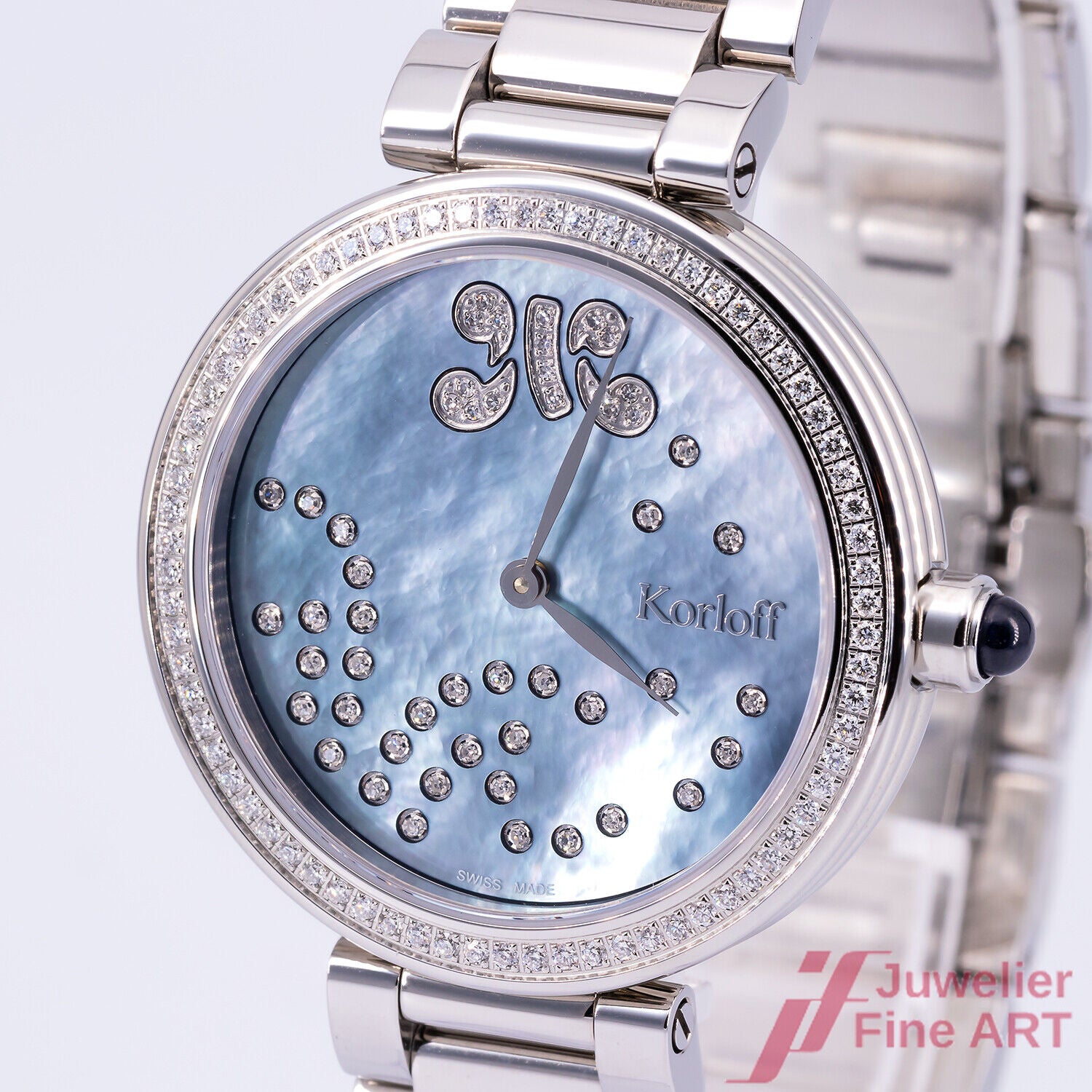 Uhr Korloff Paris Gossip Ref. CDKB2D Quarz Edelstahl Diamanten 35 mm