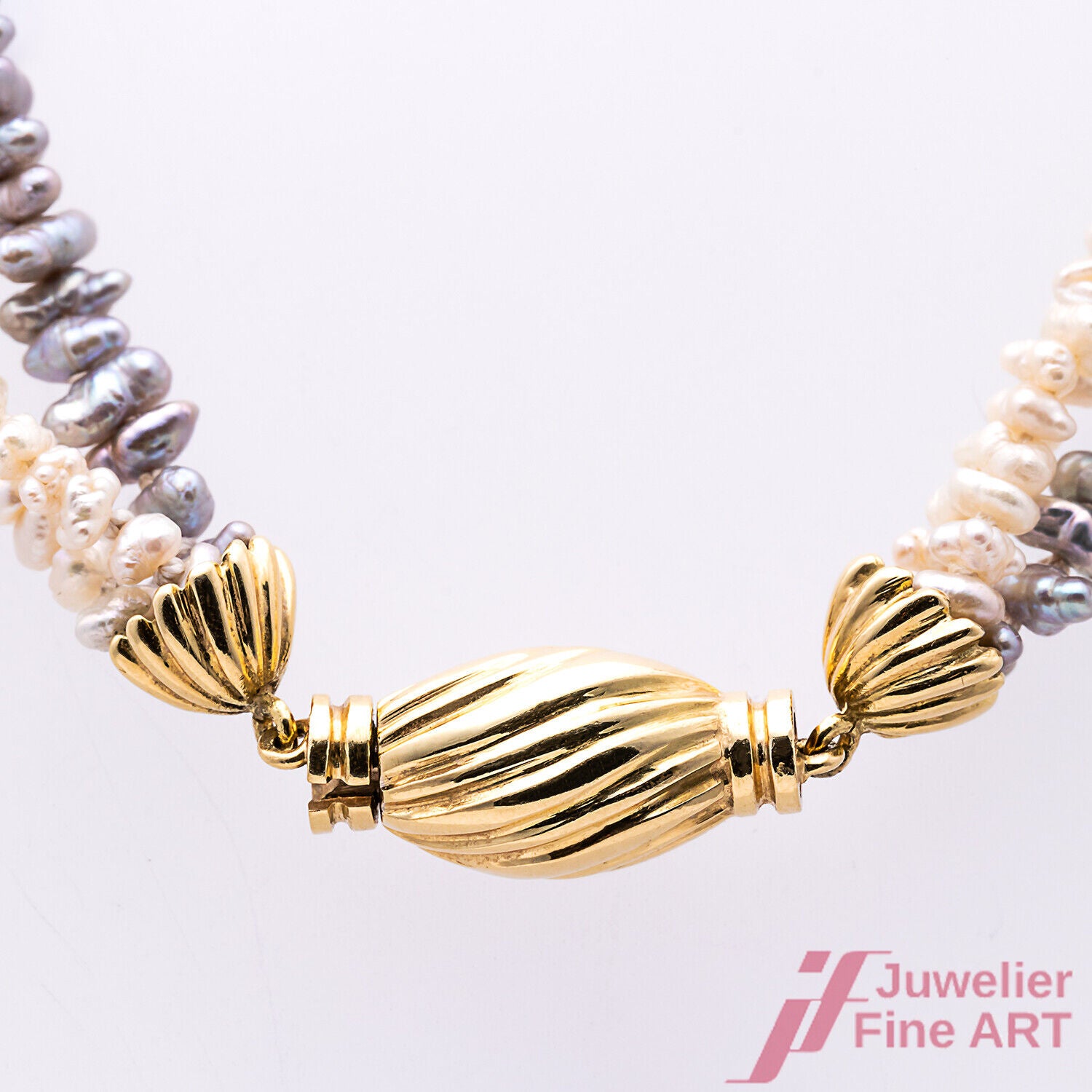 Perlencollier - 18K/ 750 Gelbgold - 41 cm - 12,5 g