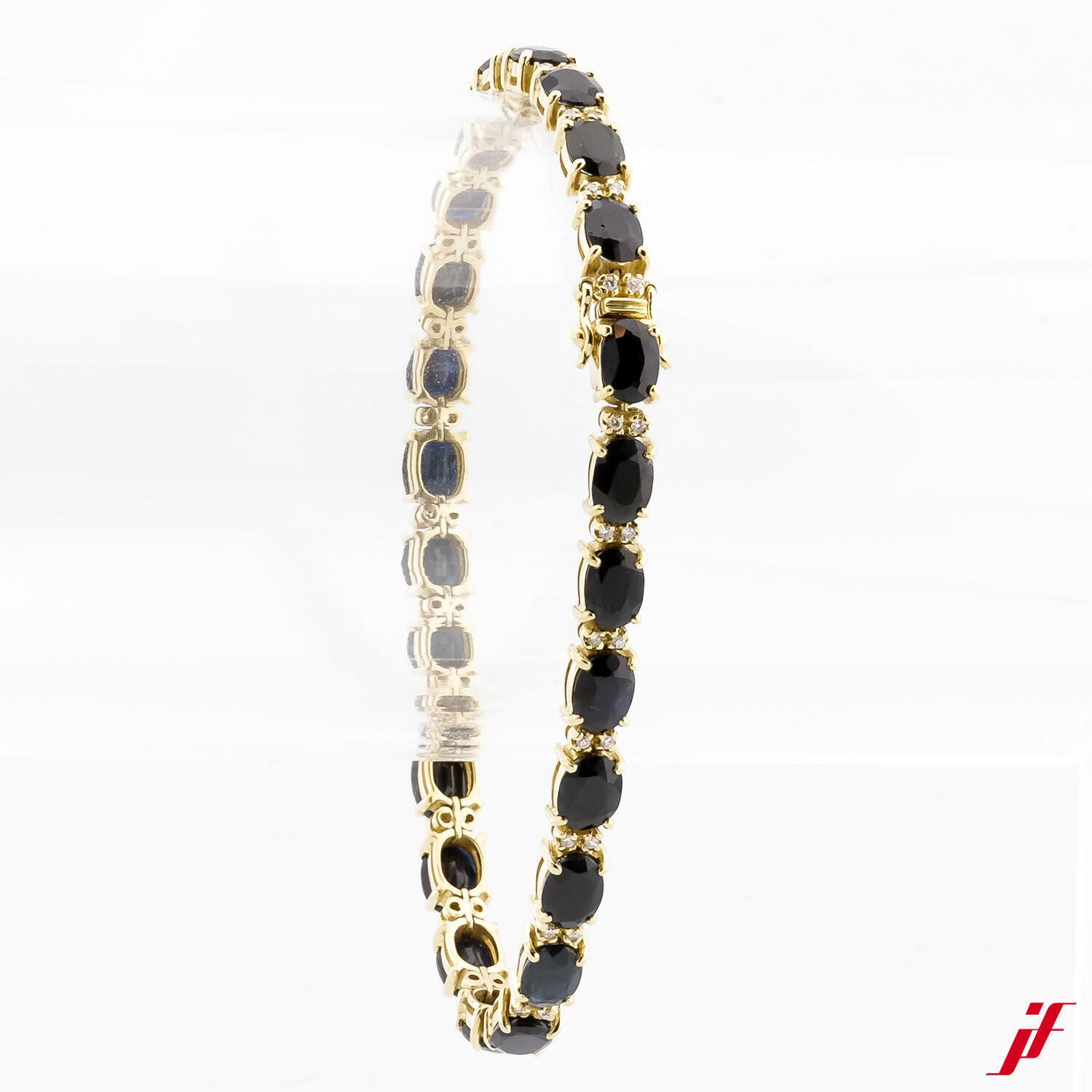 Armband 18K Gold  24 Saphire 18 ct 48 Brillanten 0,48 ct 19,0 cm Wert 6.300,-*