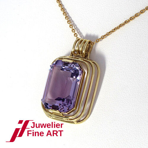 Anhänger mit 1 Amethyst 13,0 x 18,3 mm - 8K/333 Gelbgold - 6,6 g