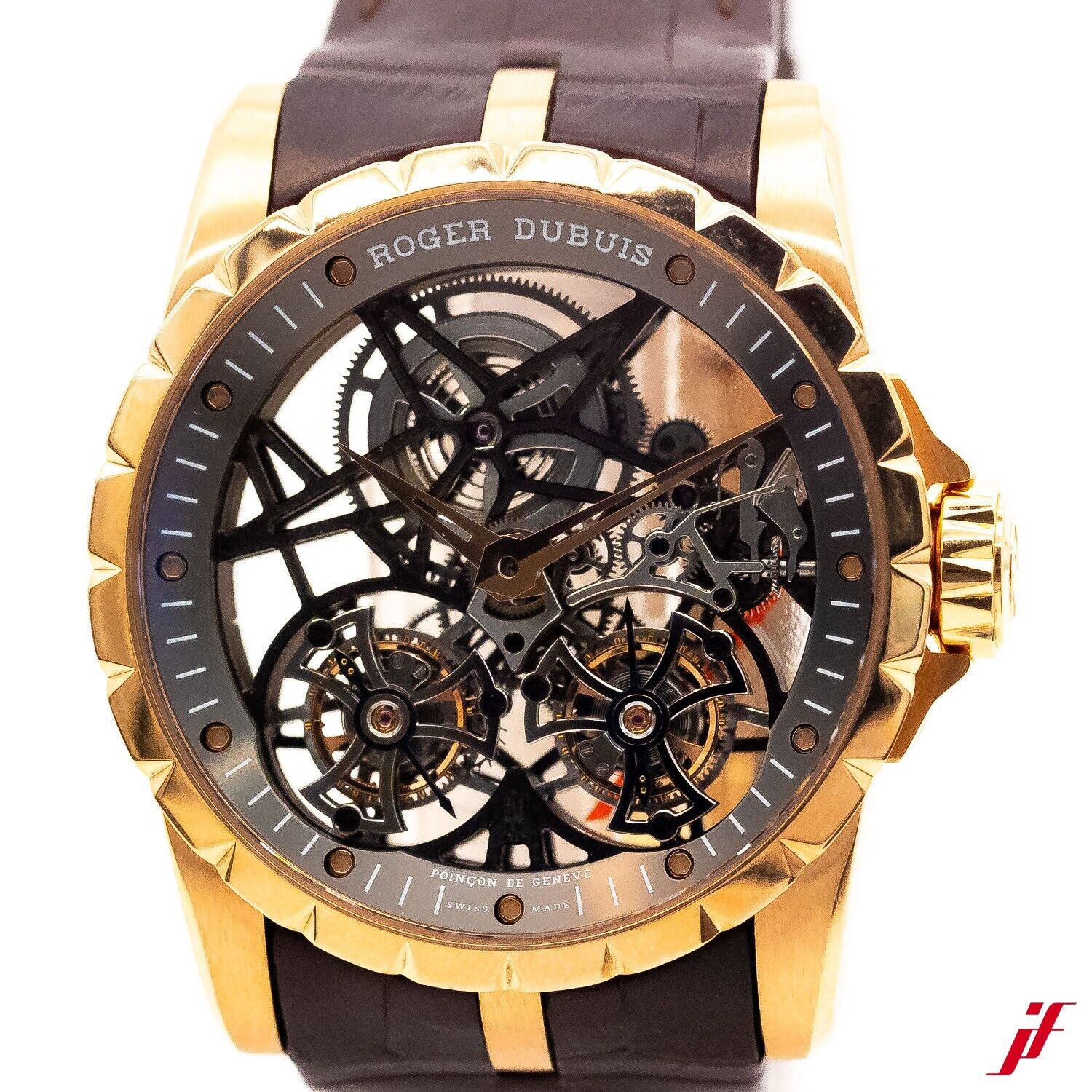 Roger Dubuis Flying Tourbillon 46mm 18K RG Croco FULLSET 2023 - UVP 325.000€