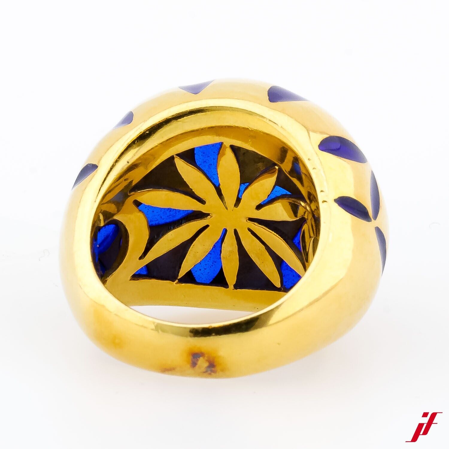 Antonini Ring 18K/750 Gelbgold Kugelringe Blaue Emaille- Wert 6.000€