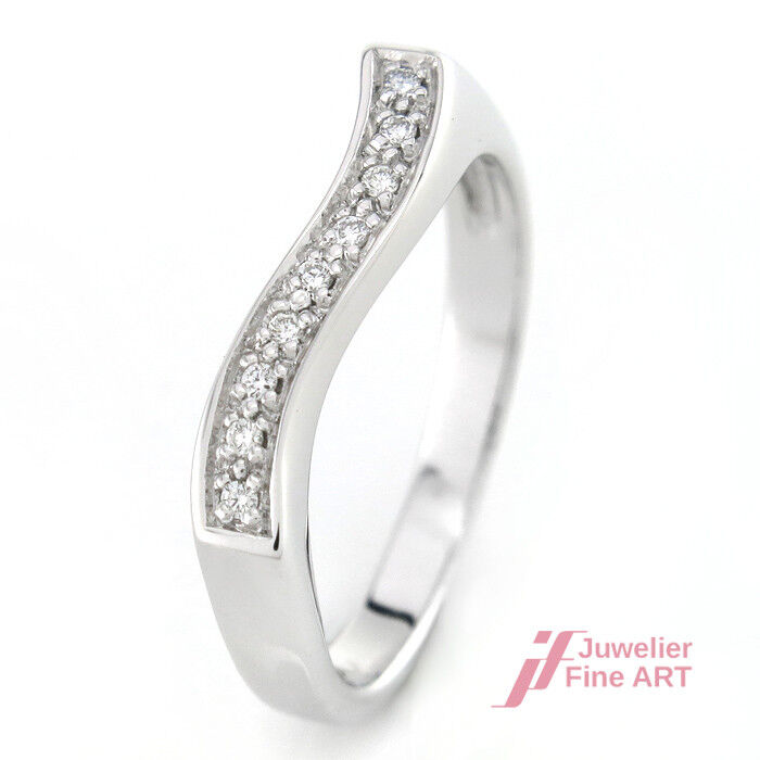 Brillantring 0,09 ct W-SI in 14K/585 Weißgold - 3,4 g - Gr. 54