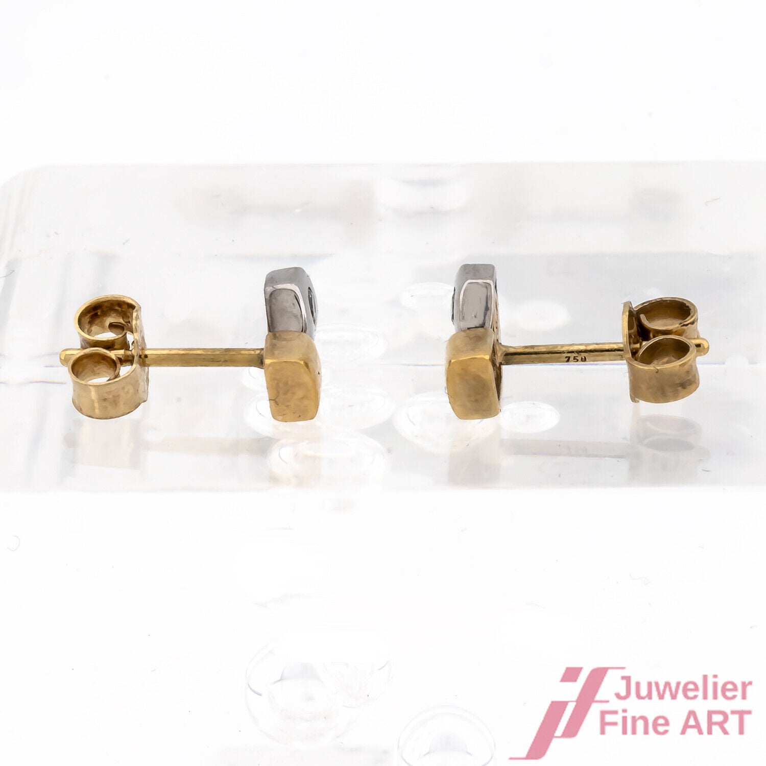 Ohrringe Ohrstecker Solitär 750/18K Gelbgold Weißgold Diamanten Brillanten